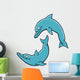Two Cartoon Dolphins Wall Decal