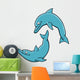 Two Cartoon Dolphins Wall Decal