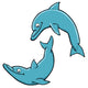 Two Cartoon Dolphins Wall Decal
