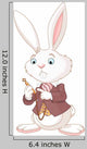White Rabbit with Pocket Wall Decal