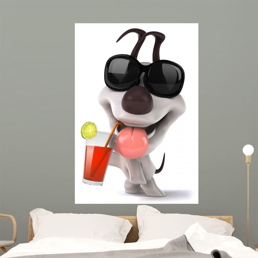 Dog and Cocktail Wall Decal