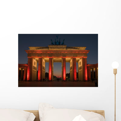 Brandenburg Gate Red Light Wall Decal shown on a wall
