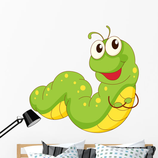 Crawling Cartoon Caterpillar Wall Decal