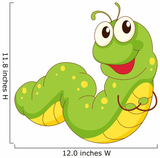 Crawling Cartoon Caterpillar Wall Decal