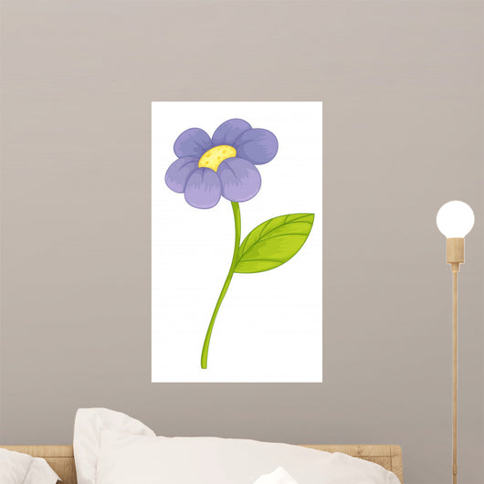 Purple Flower Illustration Wall Decal