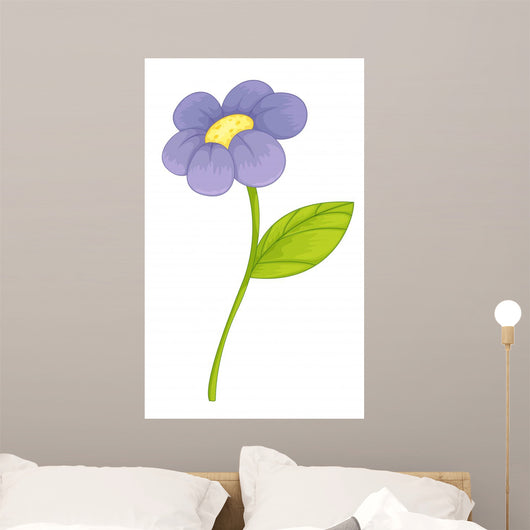 Purple Flower Illustration Wall Decal
