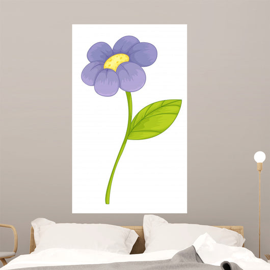 Purple Flower Illustration Wall Decal