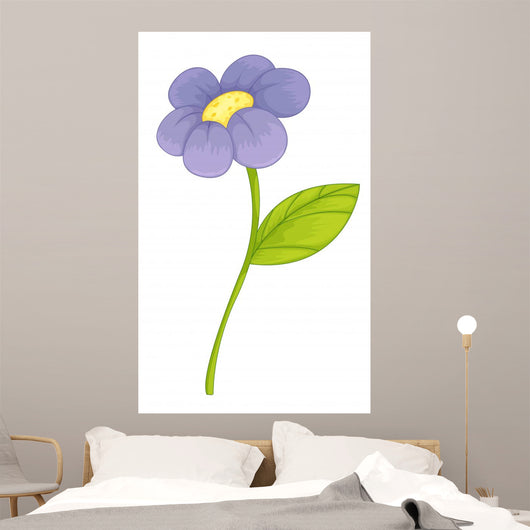Purple Flower Illustration Wall Decal