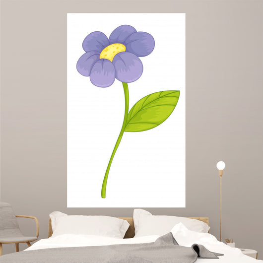 Purple Flower Illustration Wall Decal