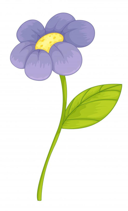 Purple Flower Illustration Wall Decal
