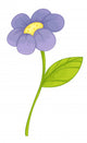 Purple Flower Illustration Wall Decal