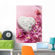 Pink Heart and Flowers Wall Decal