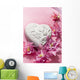 Pink Heart and Flowers Wall Decal