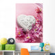 Pink Heart and Flowers Wall Decal