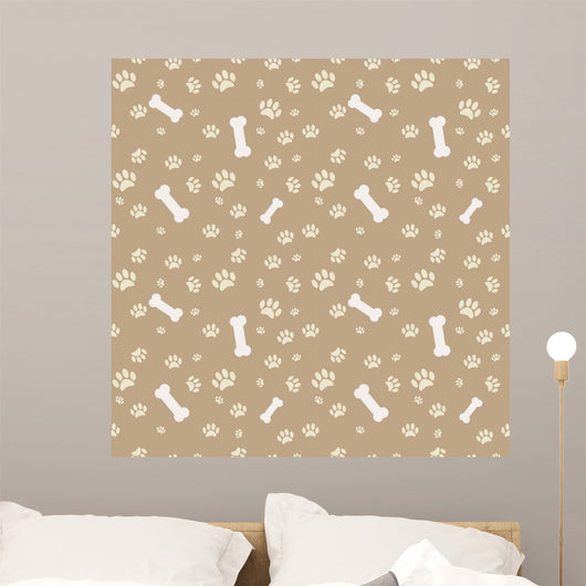 With Dog Paw Print Wall Decal
