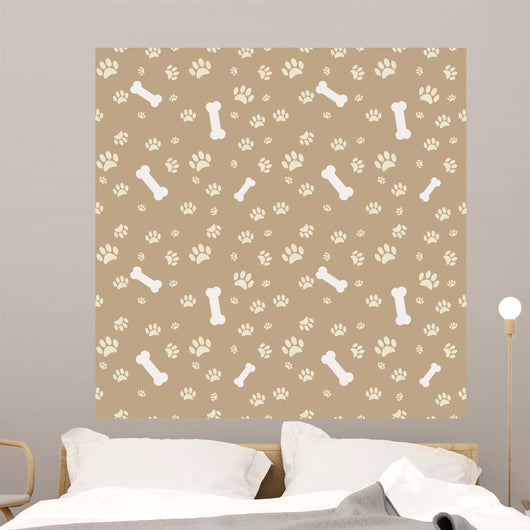 With Dog Paw Print Wall Decal