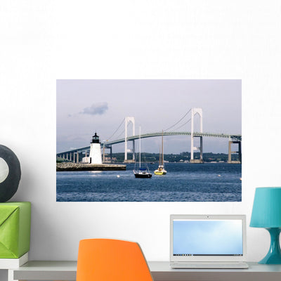 Newport Rhode Island Wall Decal shown on a wall