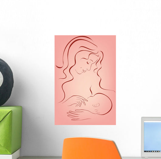 Breastfeeding Illustration Wall Decal