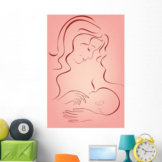 Breastfeeding Illustration Wall Decal