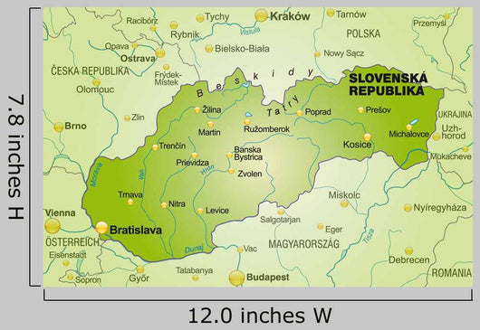 Map Slovakia with Neighboring Wall Decal