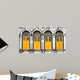 Four Yellow Windows Wall Decal