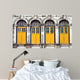 Four Yellow Windows Wall Decal