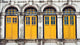 Four Yellow Windows Wall Decal