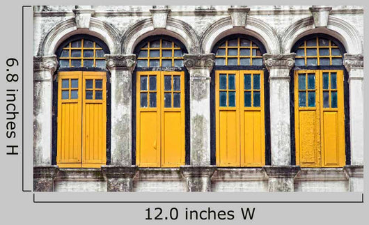 Four Yellow Windows Wall Decal