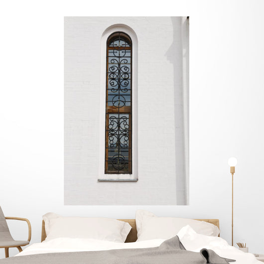Narrow Window White Wall Wall Decal