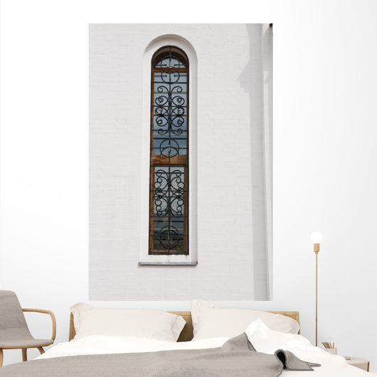 Narrow Window White Wall Wall Decal