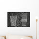 Two Coffee Cups Word Clouds Wall Decal