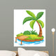 Small Cartoon Island with Dock Wall Decal
