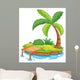 Small Cartoon Island with Dock Wall Decal