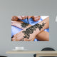 Henna Being Applied to Wall Decal