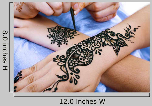 Henna Being Applied to Wall Decal