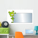Green Alien Pointing Board Wall Decal