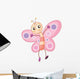 Jumping Cartoon Butterfly Wall Decal