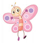 Jumping Cartoon Butterfly Wall Decal
