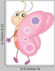 Cartoon Butterfly Looking Over Shoulder Wall Decal