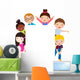 Kids and Banner Wall Decal