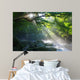 Virgin Forest and Mountain with Sun Beams Wall Decal