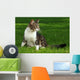 Cat Playing Outdoors Grass Wall Decal