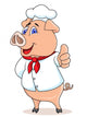 Pig Chef Cartoon Wall Decal