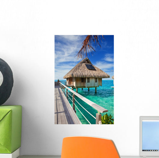 Wooden Bridge to Hut Wall Decal