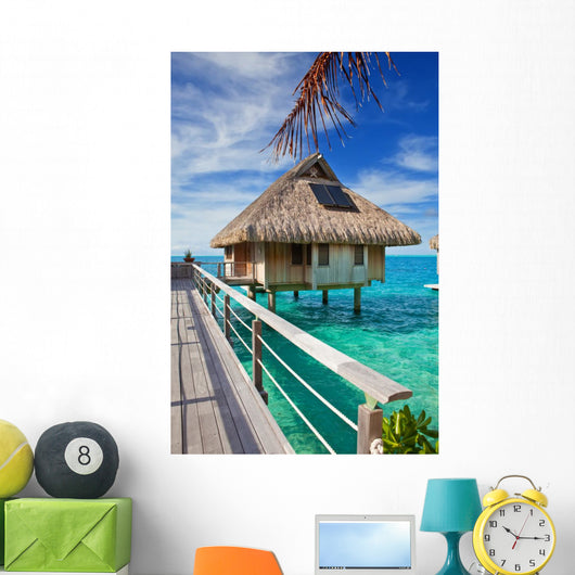Wooden Bridge to Hut Wall Decal