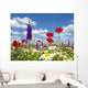 Red Poppy and Wild Wall Decal
