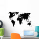 Carte Du Monde Noire Wall Decal