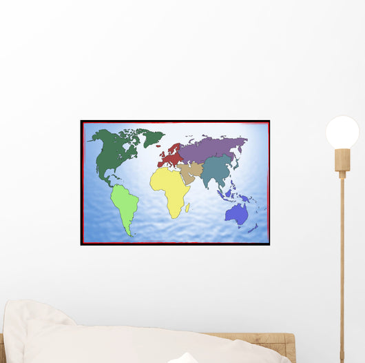 World and Continents Wall Decal