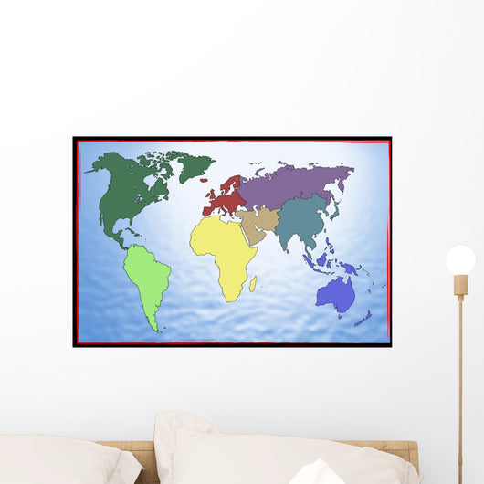 World and Continents Wall Decal