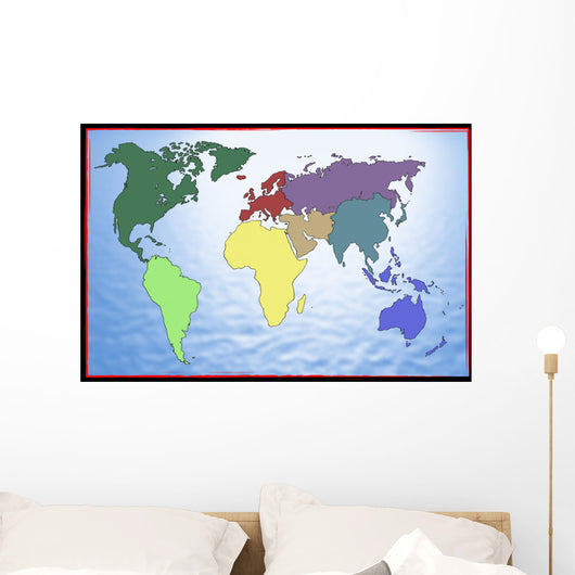 World and Continents Wall Decal